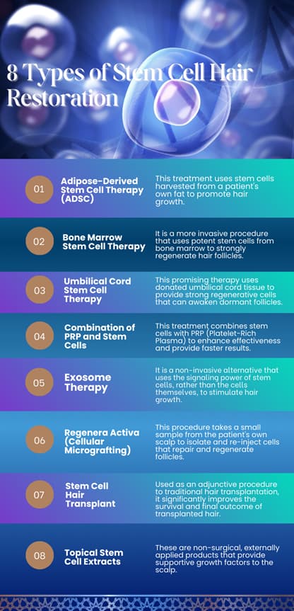 8 types of stem cell hair restoration